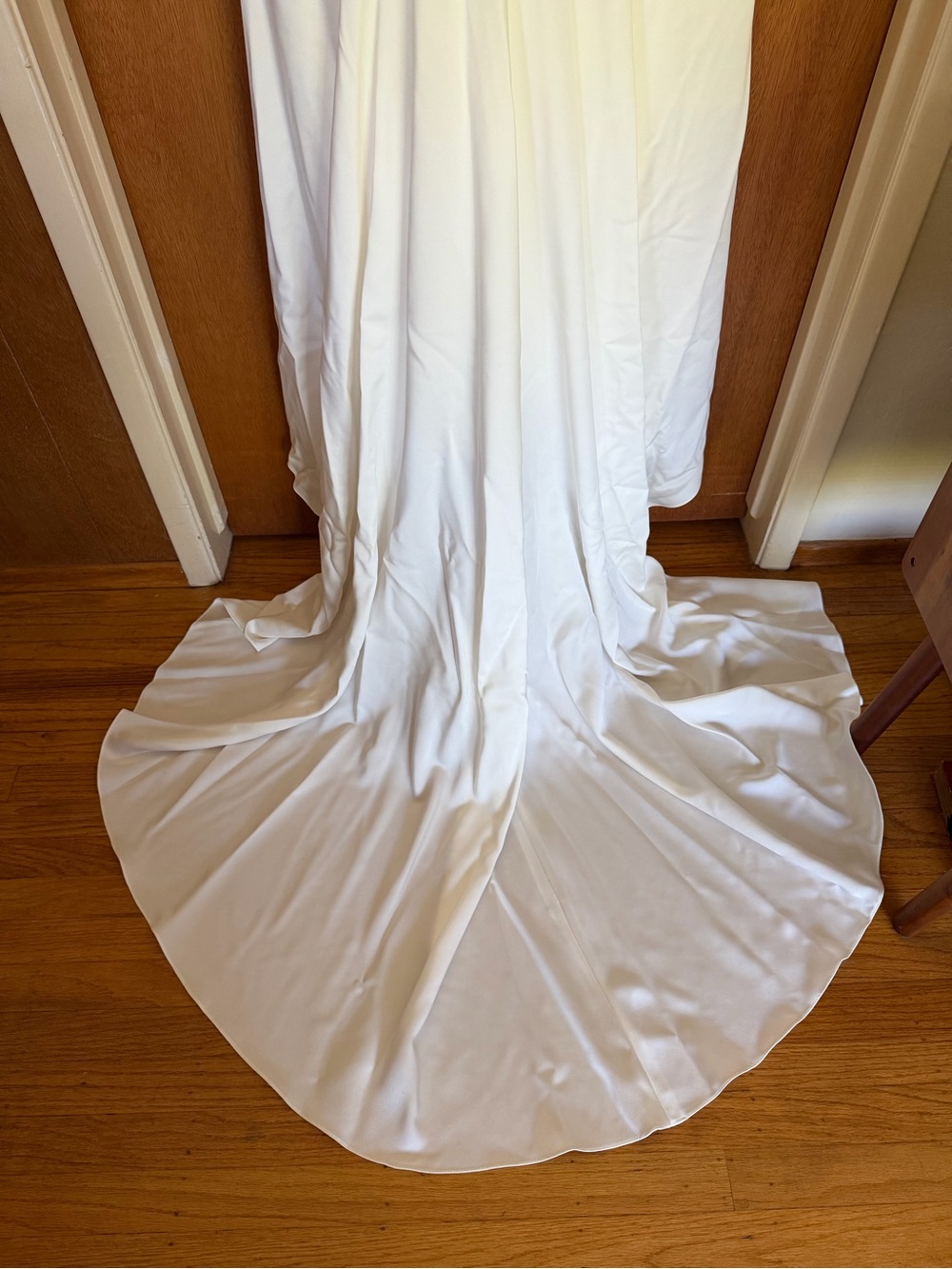 Miosa bride ivory puff sleeve wedding dress satin le blanc Casablanca - Picture 11 of 16